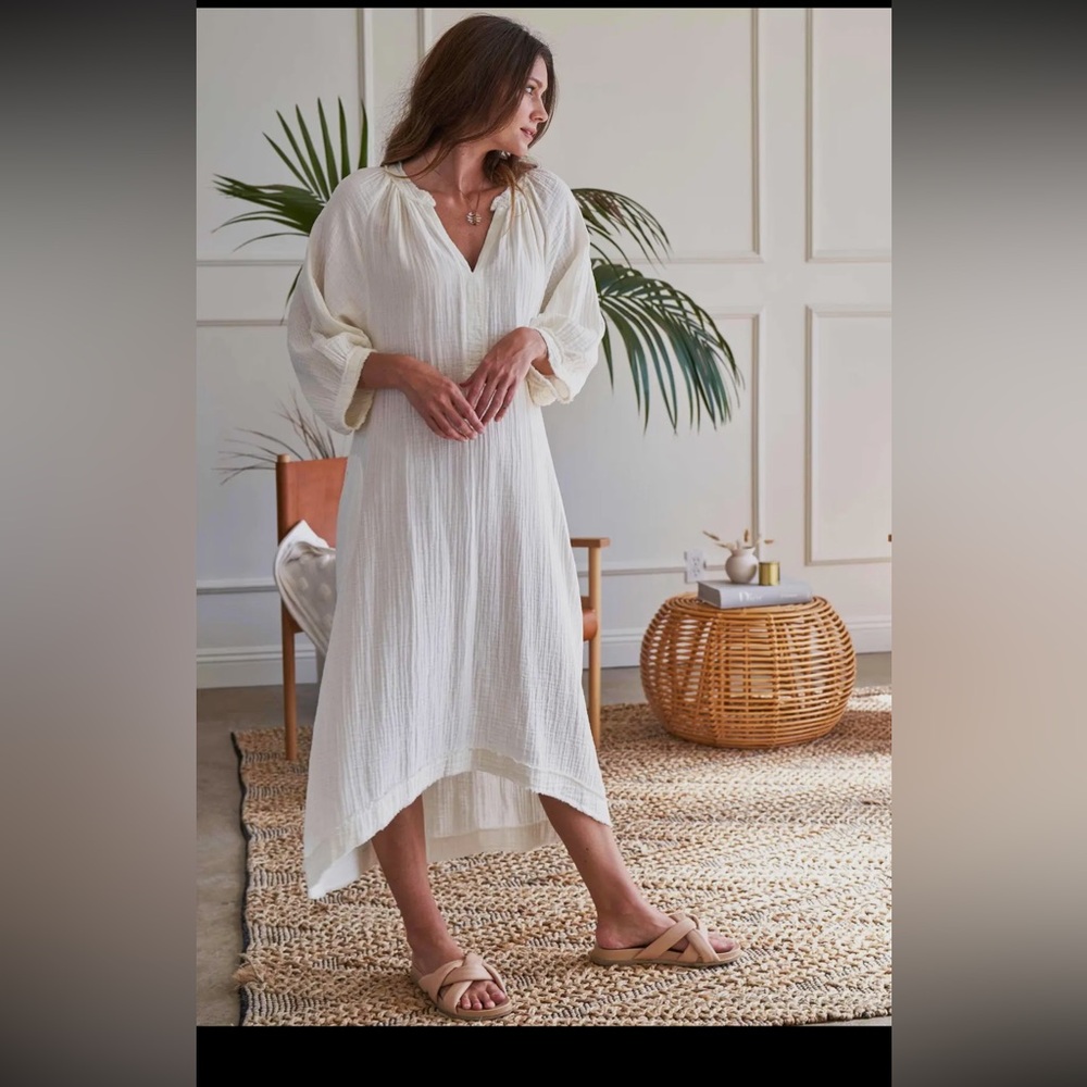 ♥️SOLD OUT!Ocean+Main white gauze maxi dress
